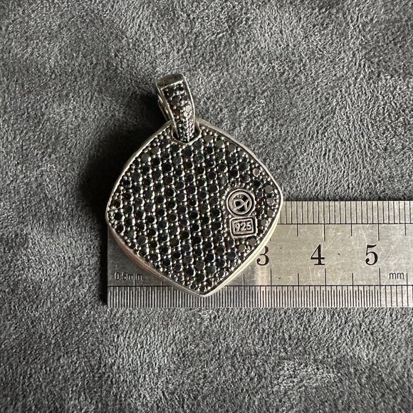 David Yurman Chevron Pendant w/ Pavé Black Diamonds - RARE - Picture 15 of 16